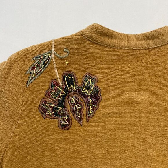 BFA Embroidered Patchwork Tapestry Jacket Womens 14 Brown Floral Grandma - Picture 4 of 11